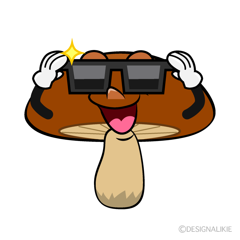 Cool Brown Mushroom Cartoon Character Image