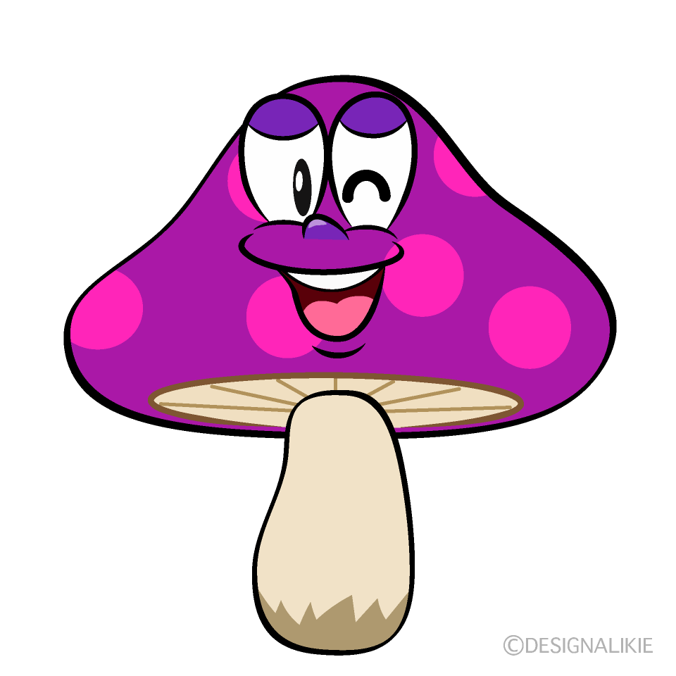 Smiling Poisonous Mushrooms Cartoon Character Image