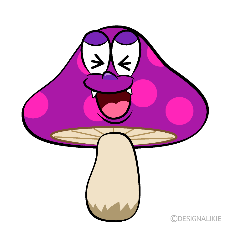 Laughing Poisonous Mushrooms Cartoon Character Image