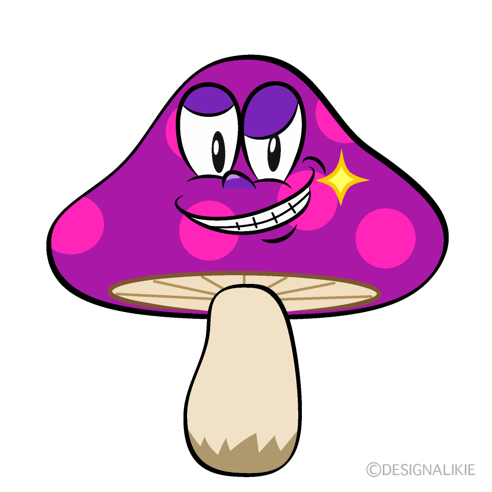 Grinning Poisonous Mushrooms Cartoon Character Image