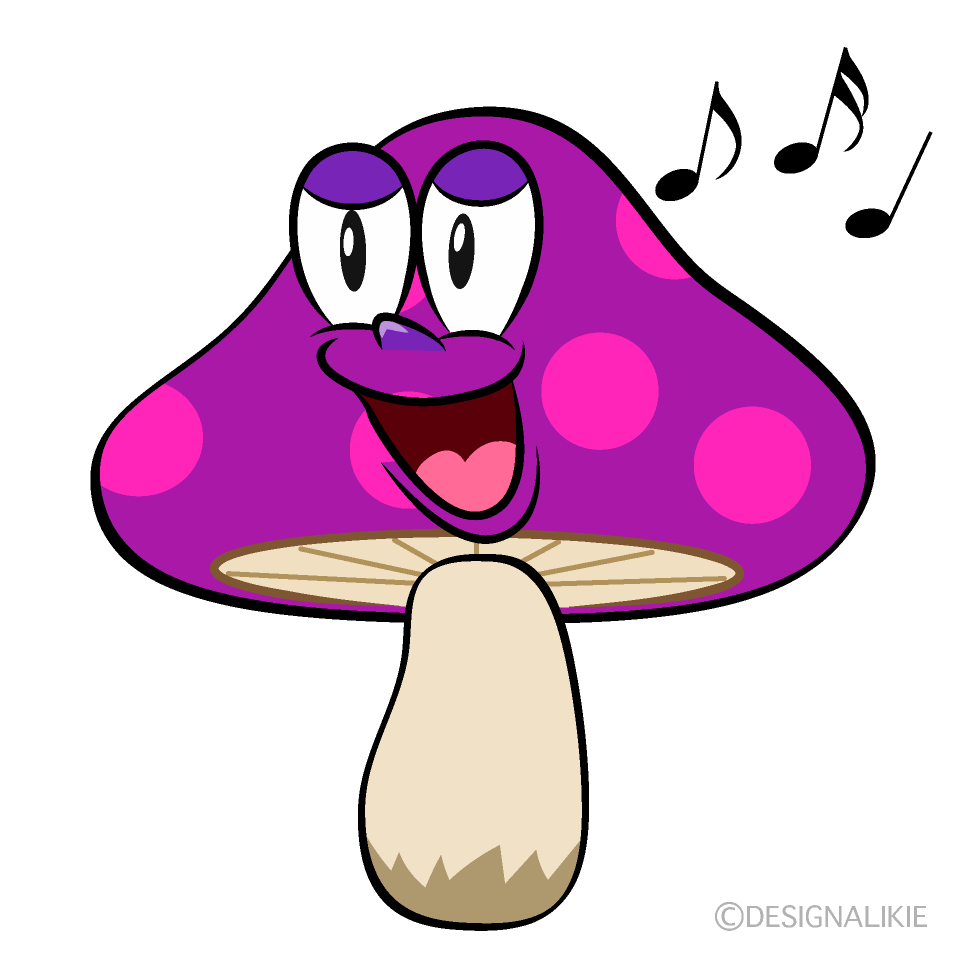 Singing Poisonous Mushrooms Cartoon Character Image