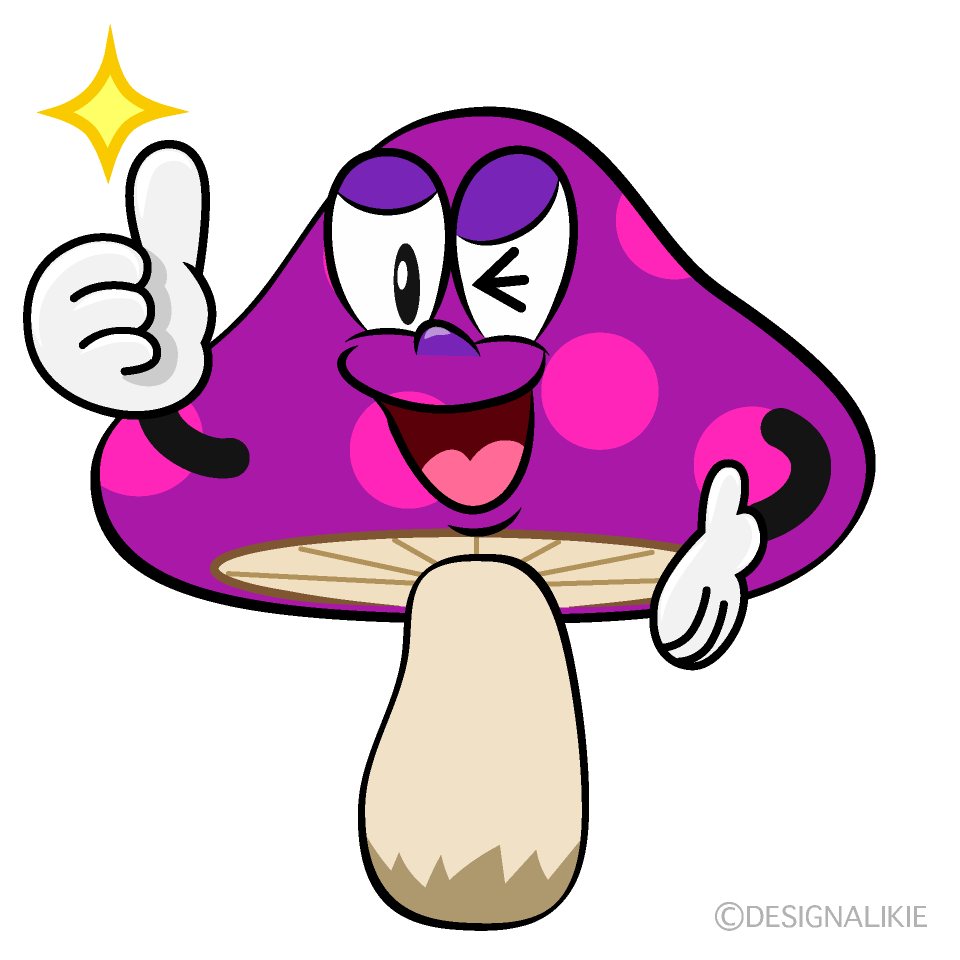 Thumbs up Poisonous Mushrooms Cartoon Character Image