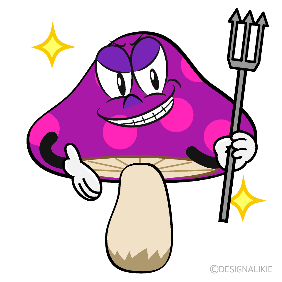 Glitter Poisonous Mushrooms Cartoon Character Image