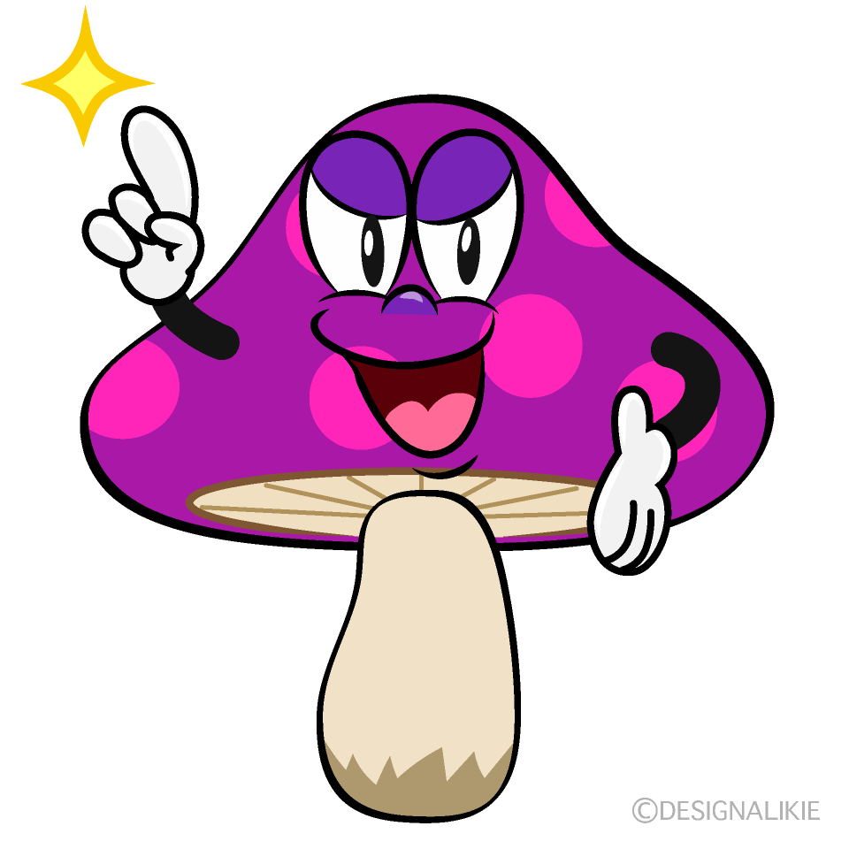 Posing Poisonous Mushrooms Cartoon Character Image