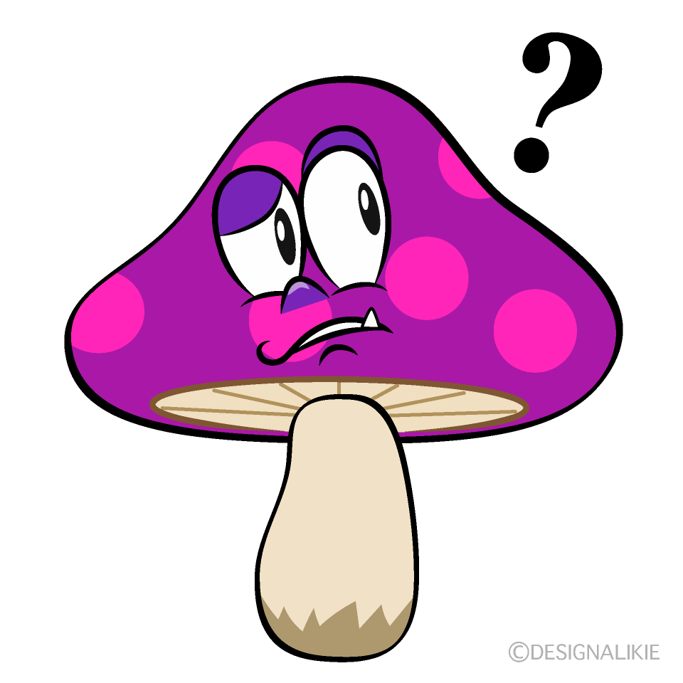 Thinking Poisonous Mushrooms Cartoon Character Image