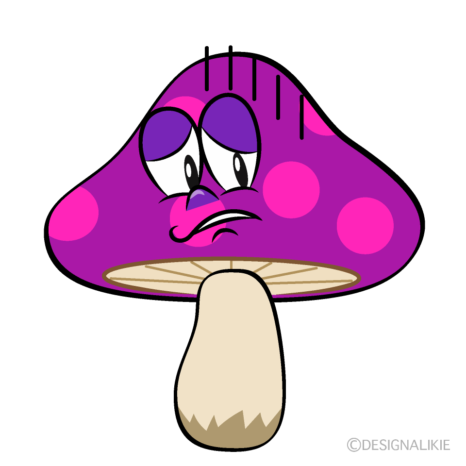 Depressed Poisonous Mushrooms Cartoon Character Image