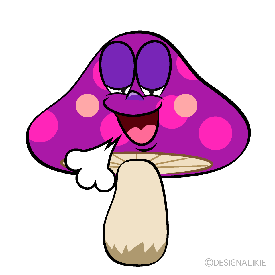 Relaxing Poisonous Mushrooms Cartoon Character Image