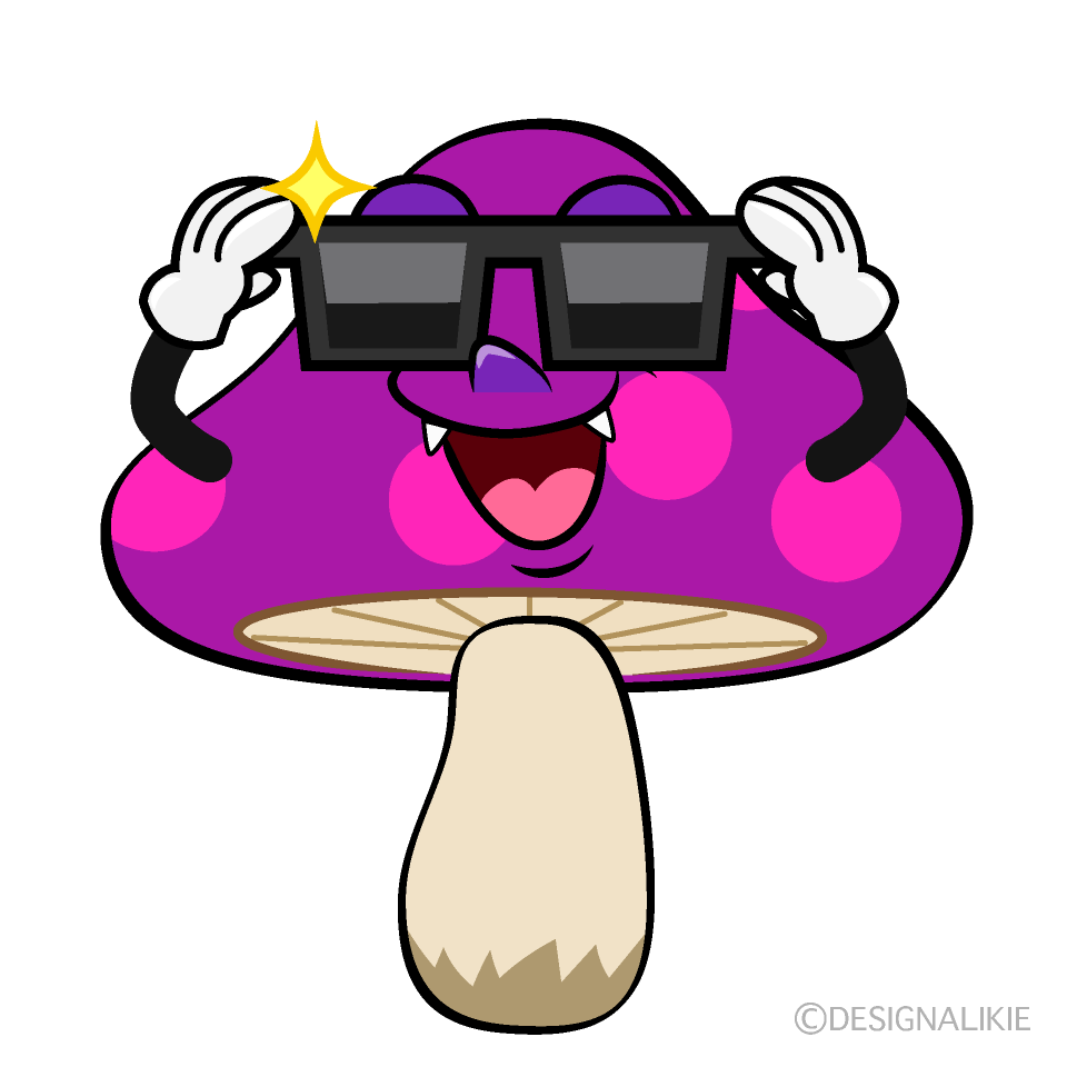 Cool Poisonous Mushrooms Cartoon Character Image