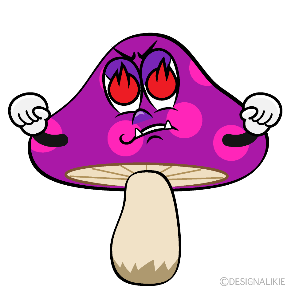 Enthusiasm Poisonous Mushrooms Cartoon Character Image