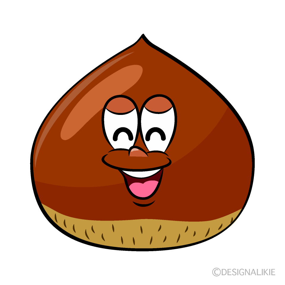 Smiling Chestnut Cartoon Character Image