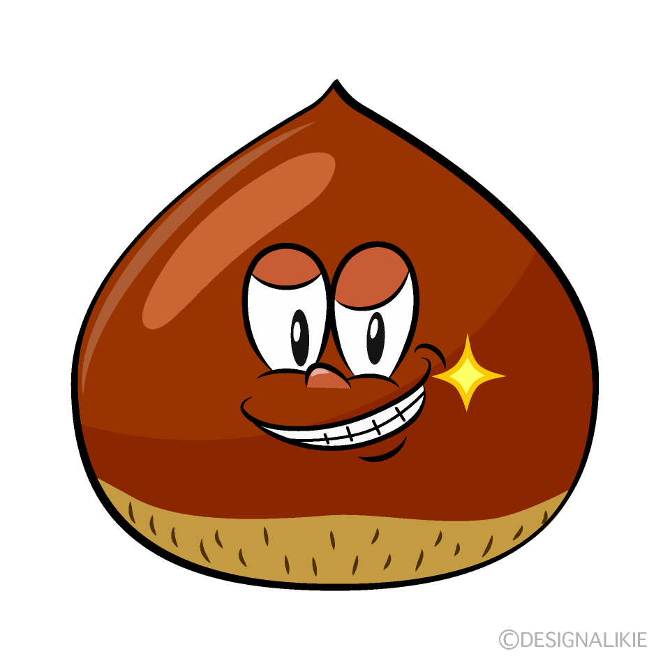 Grinning Chestnut Cartoon Character Image