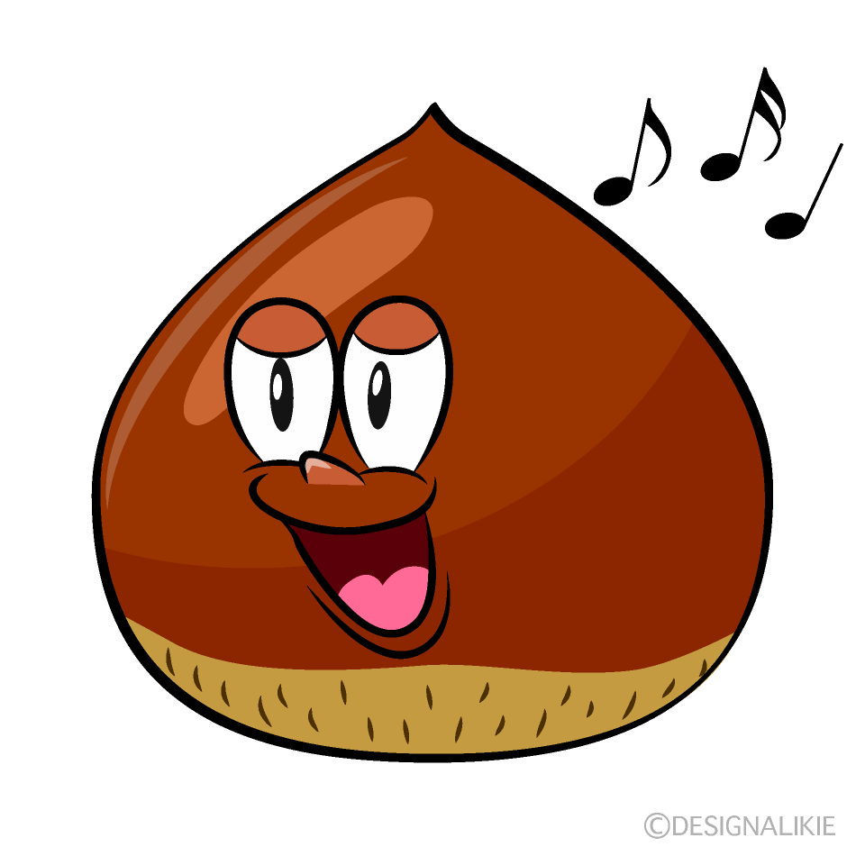 Singing Chestnut Cartoon Character Image