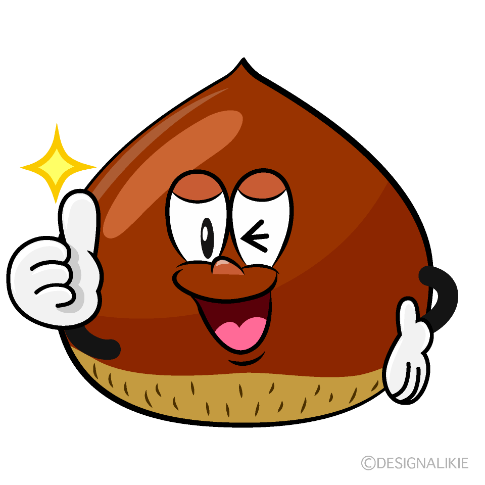 Thumbs up Chestnut Cartoon Character Image