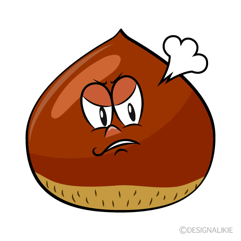 Angry Chestnut Cartoon Character Image