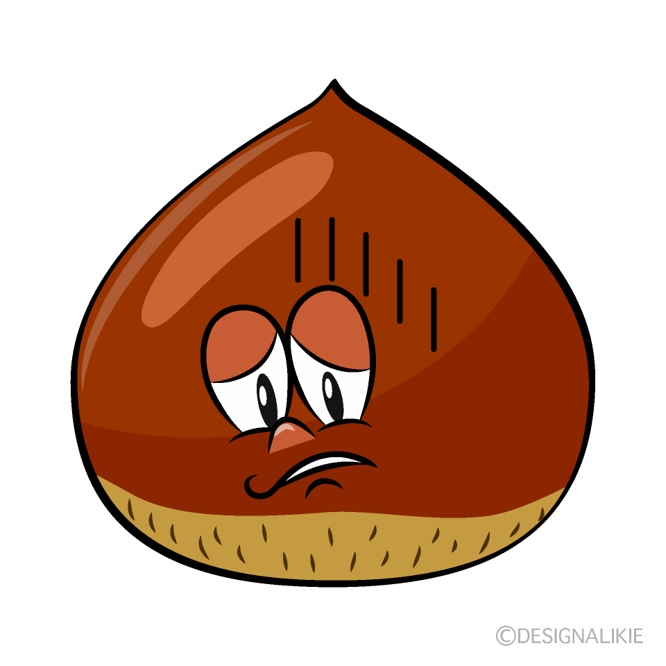 Depressed Chestnut Cartoon Character Image