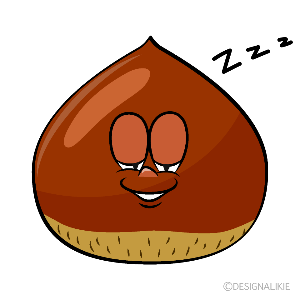 Sleeping Chestnut Cartoon Character Image