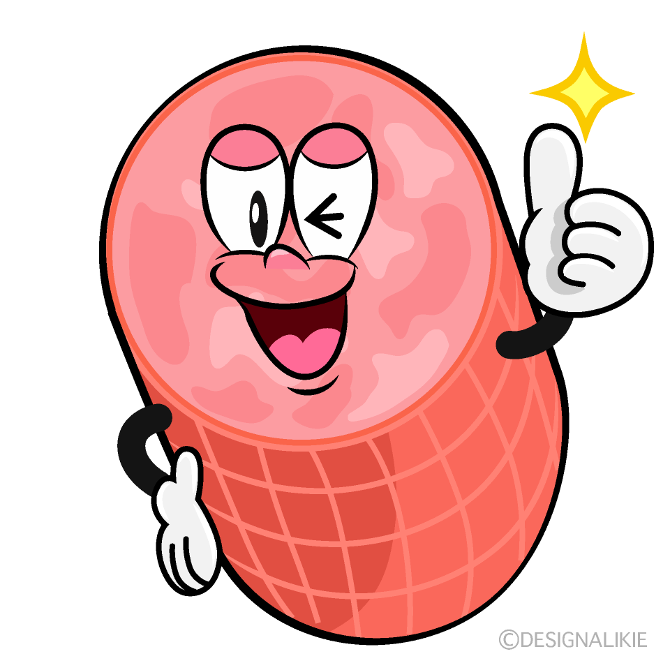 Thumbs up Ham Cartoon Character Image