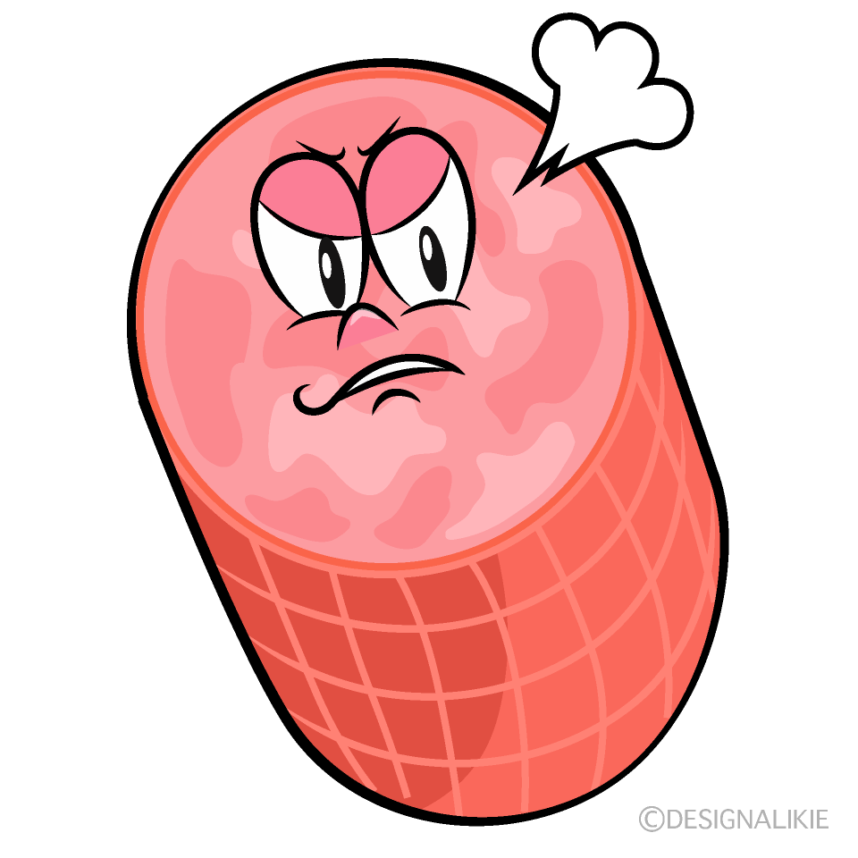 Angry Ham Cartoon Character Image