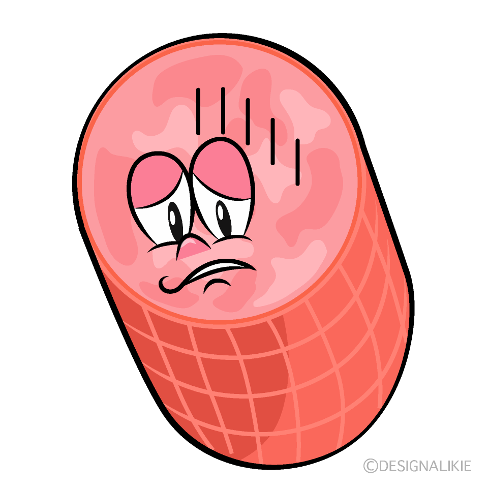 Depressed Ham Cartoon Character Image