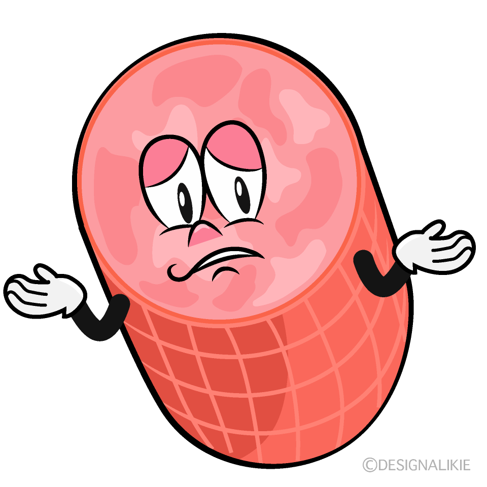 Troubled Ham Cartoon Character Image