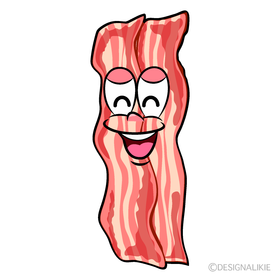 Smiling Bacon Cartoon Character Image