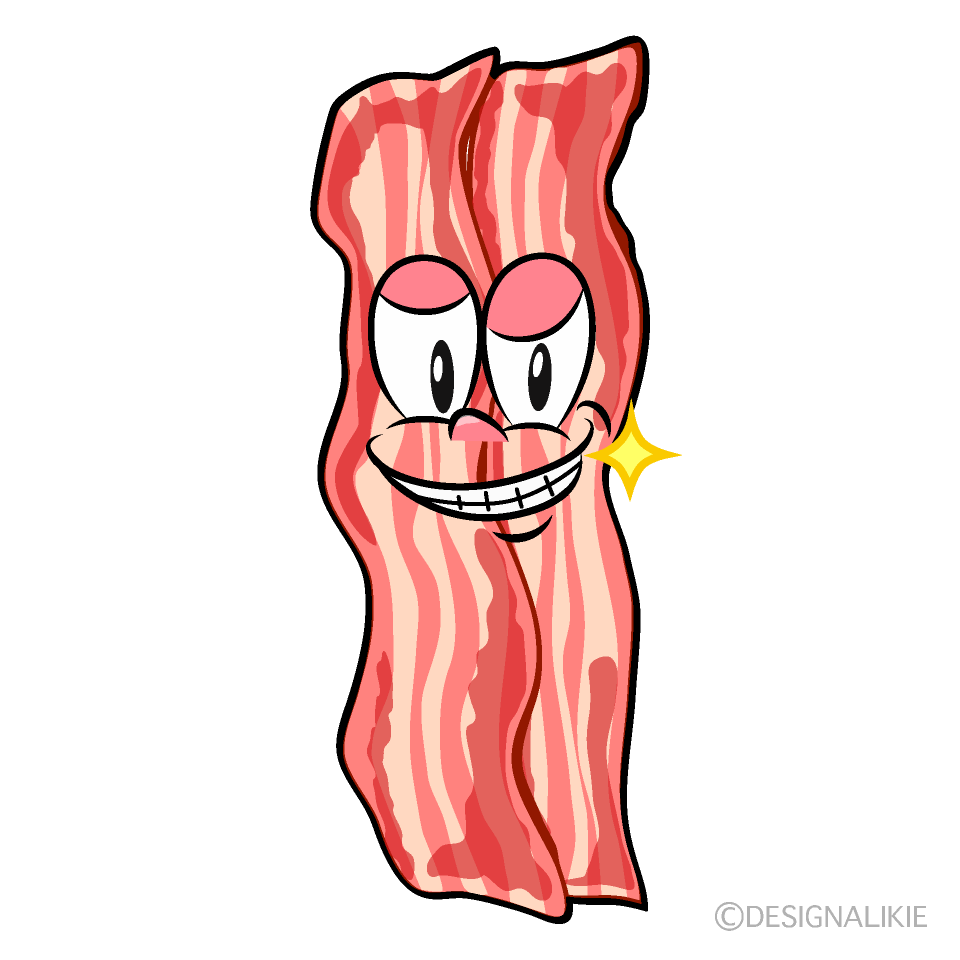 Grinning Bacon Cartoon Character Image