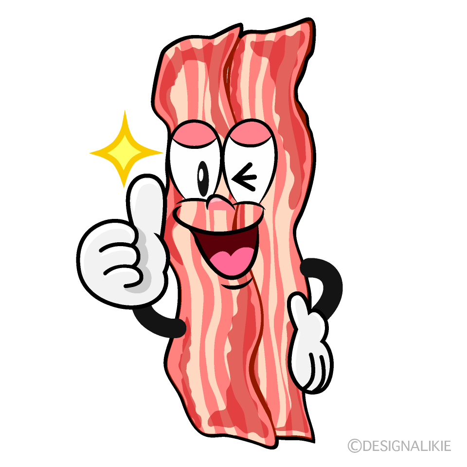 Thumbs up Bacon Cartoon Character Image