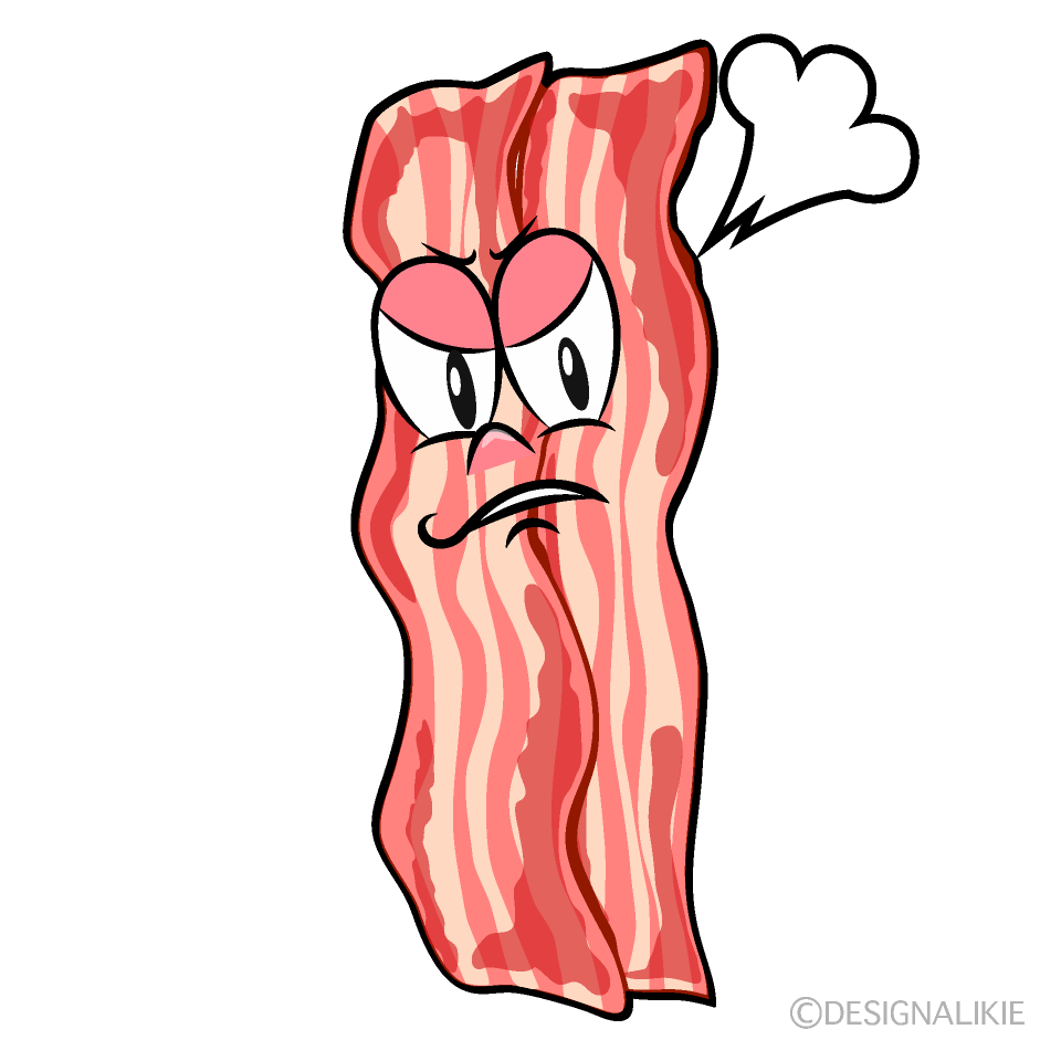 Angry Bacon Cartoon Character Image