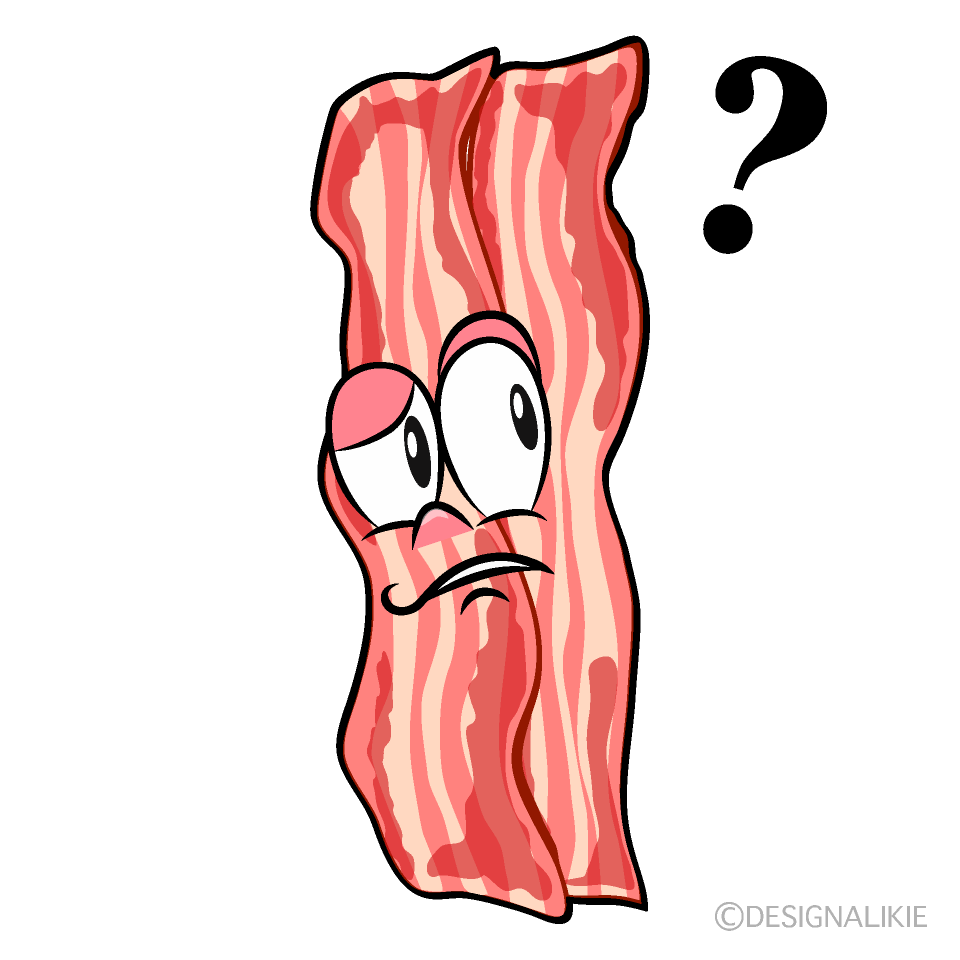 Thinking Bacon Cartoon Character Image