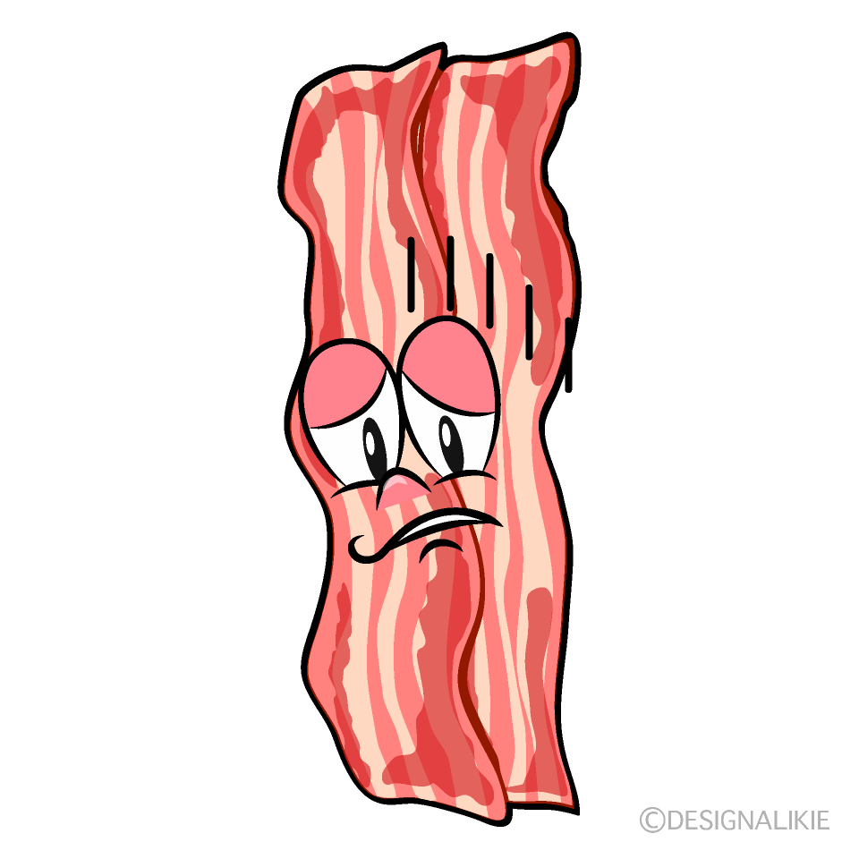 Depressed Bacon Cartoon Character Image