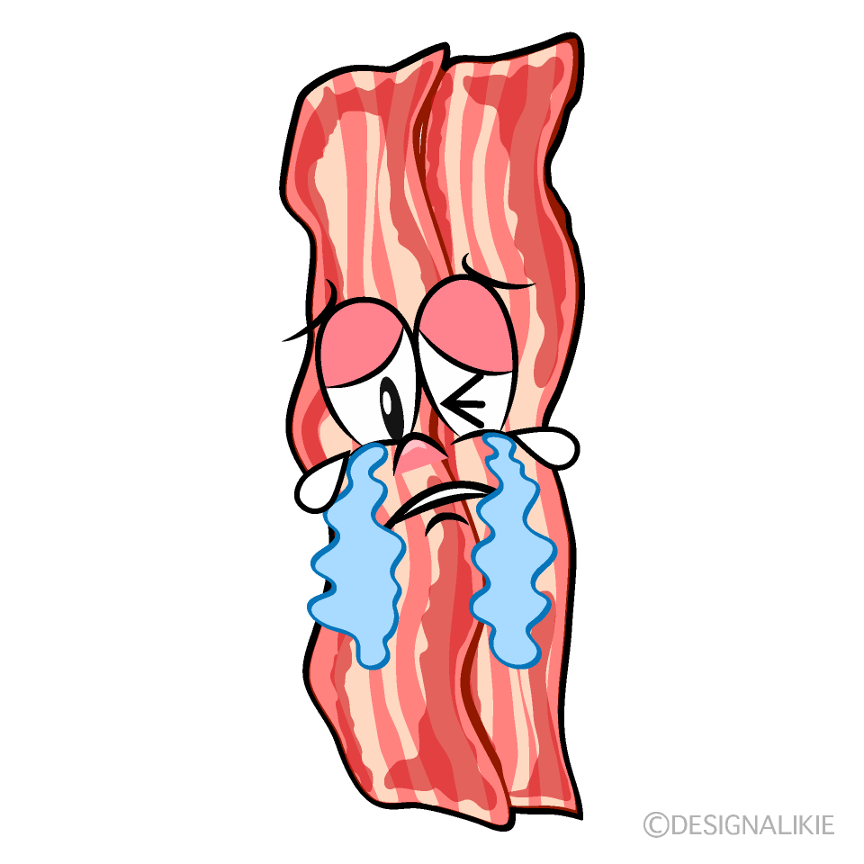 Crying Bacon Cartoon Character Image