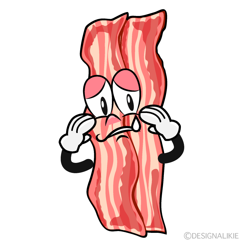 Sad Bacon Cartoon Character Image