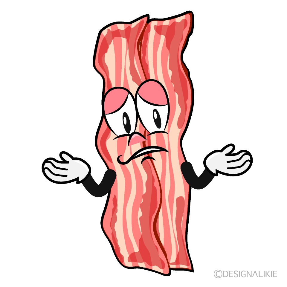 Troubled Bacon Cartoon Character Image