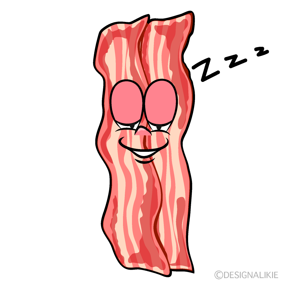 Sleeping Bacon Cartoon Character Image