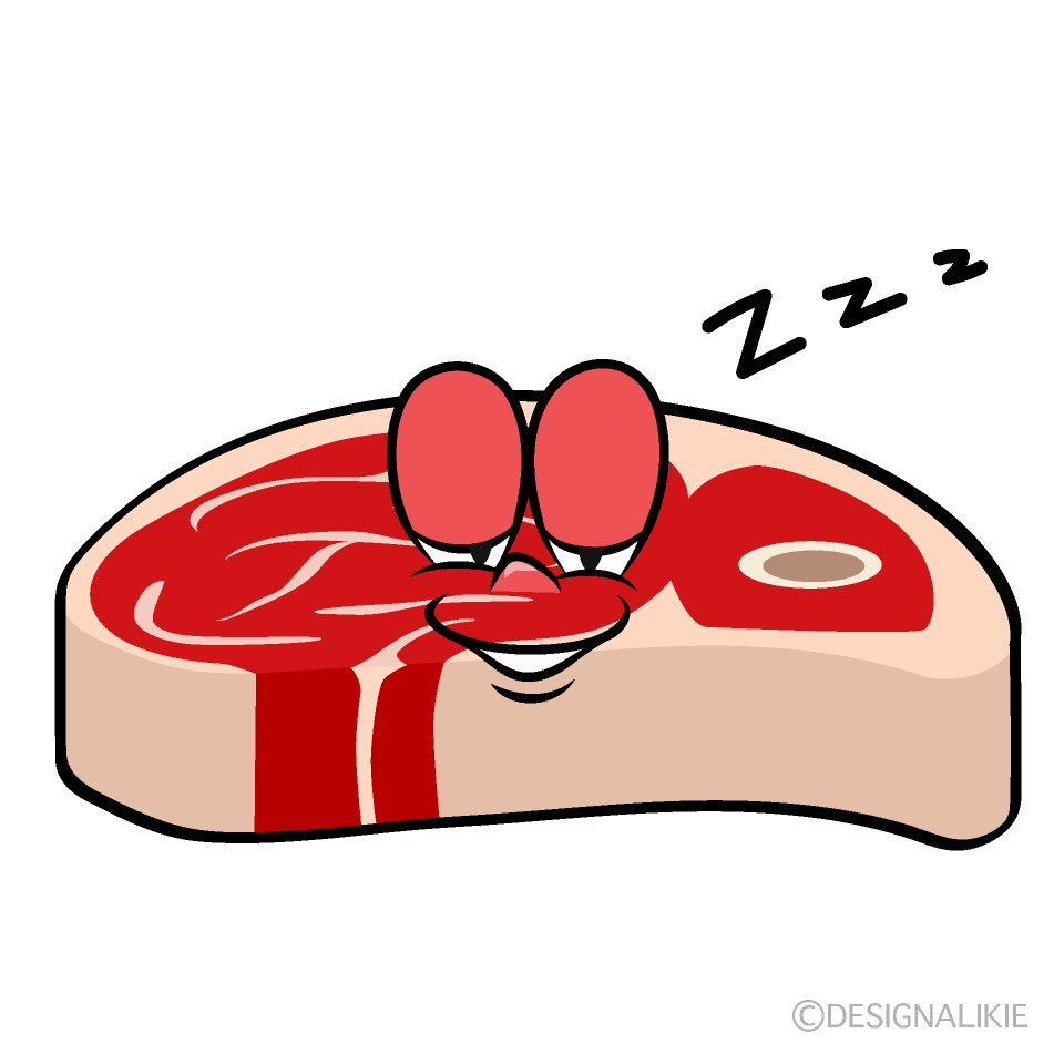 Sleeping Beef Cartoon Character Image