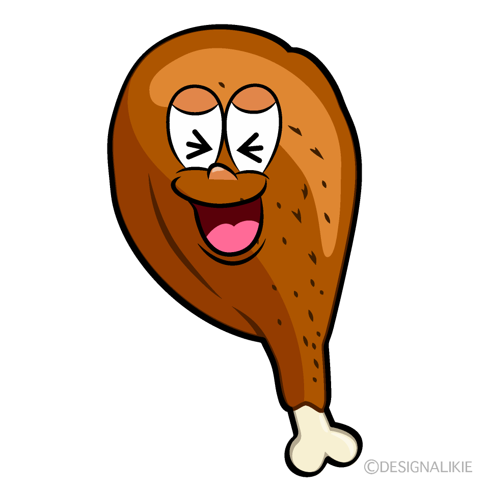 Laughing Fried Chicken Cartoon Character Image