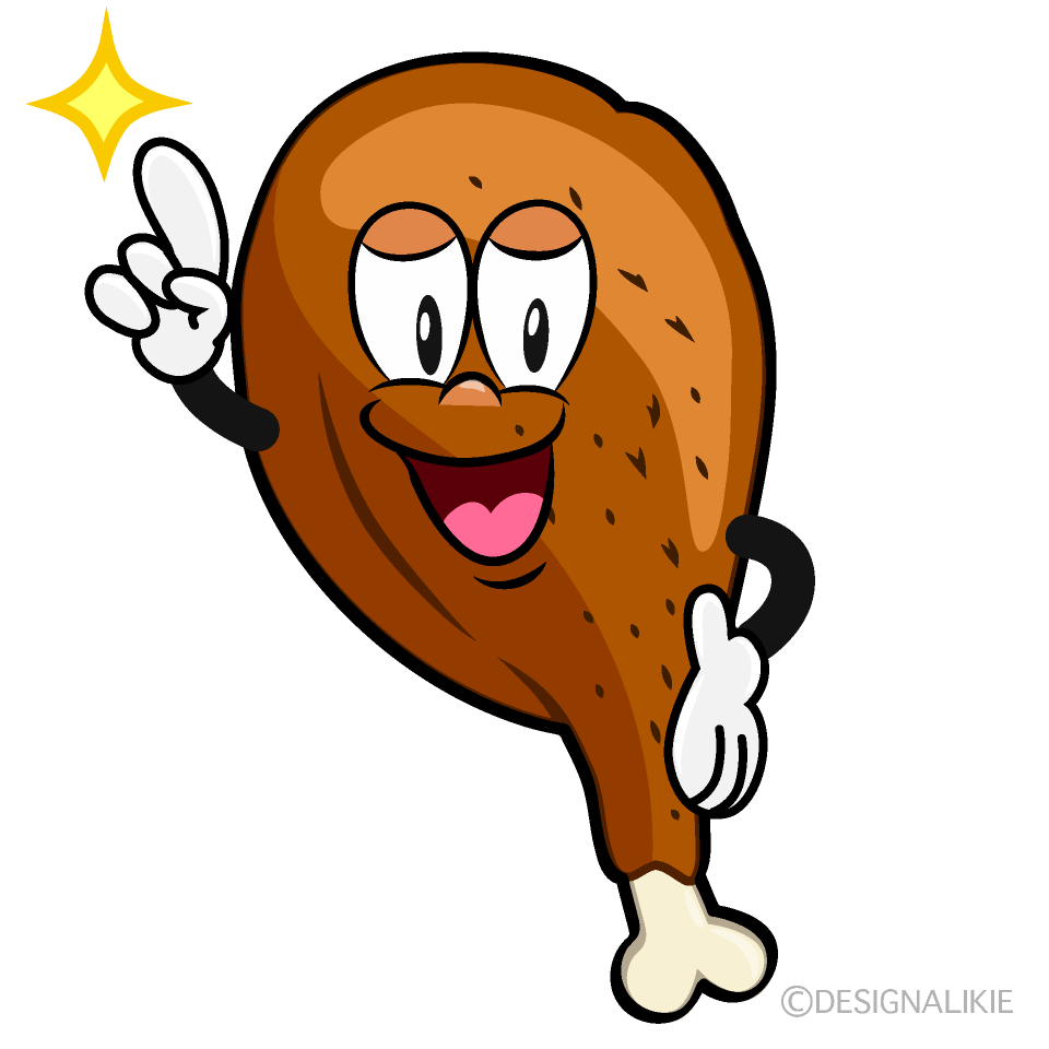 Posing Fried Chicken Cartoon Character Image