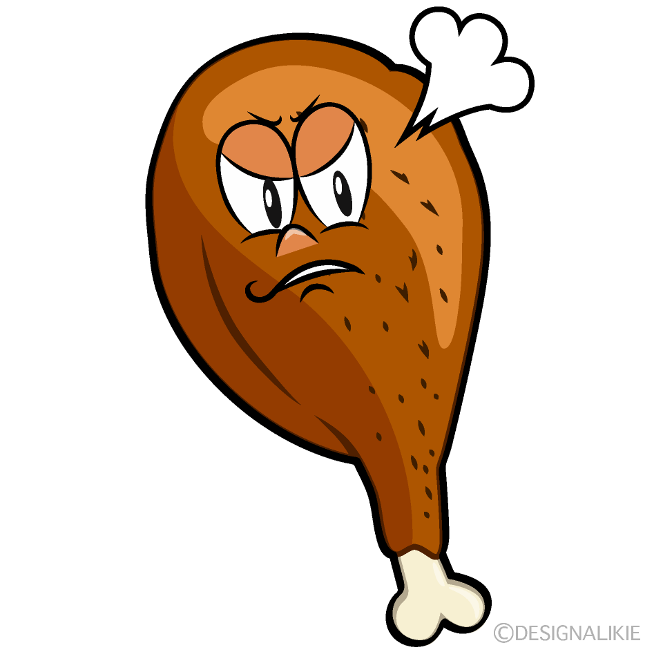 Angry Fried Chicken Cartoon Character Image