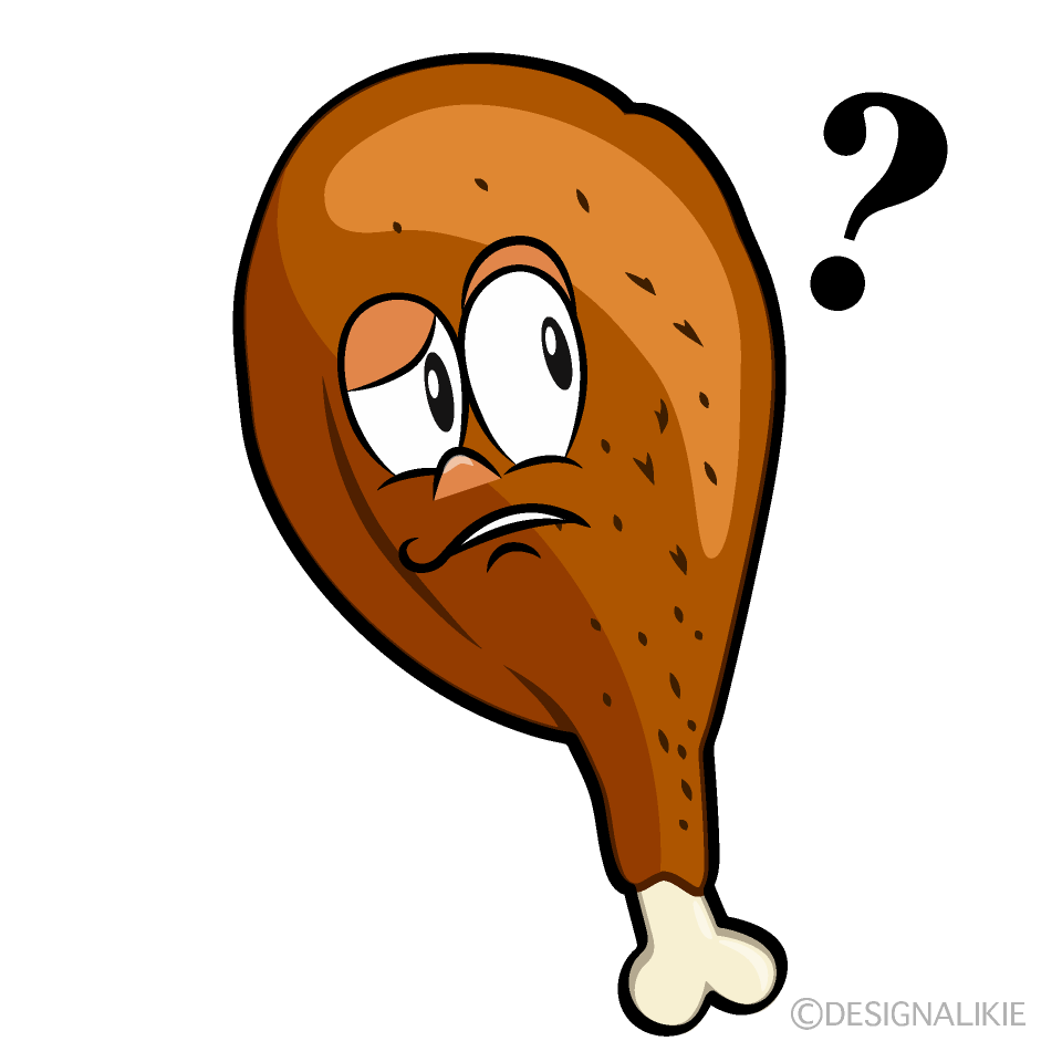 Thinking Fried Chicken Cartoon Character Image