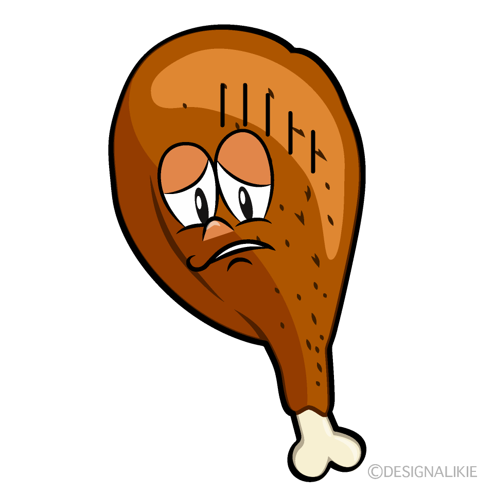 Depressed Fried Chicken Cartoon Character Image