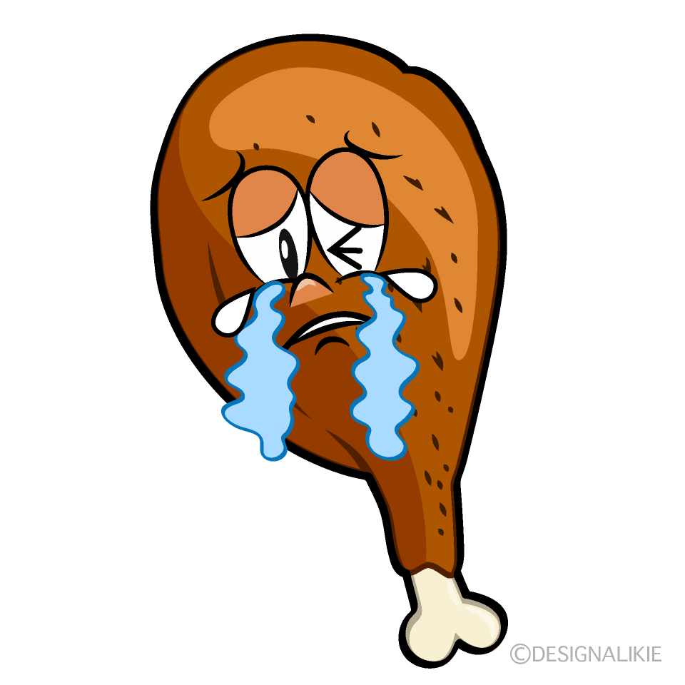 Crying Fried Chicken Cartoon Character Image