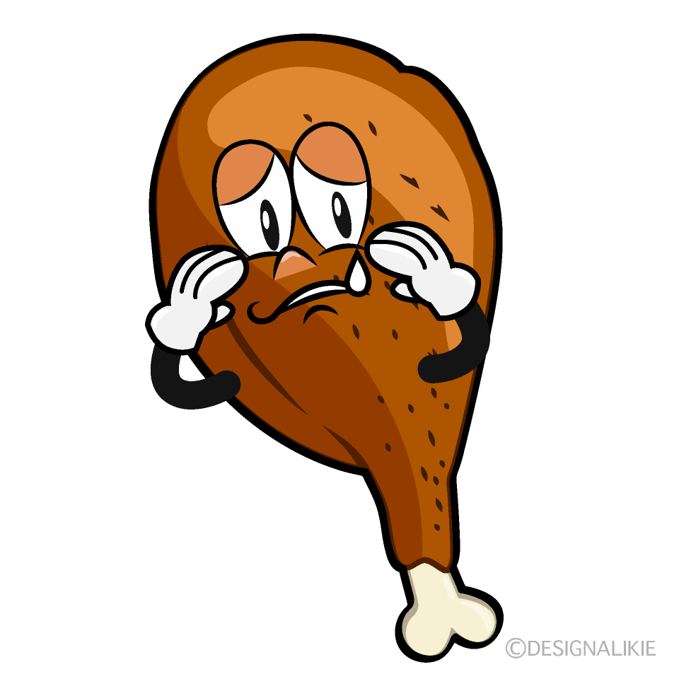 Sad Fried Chicken Cartoon Character Image