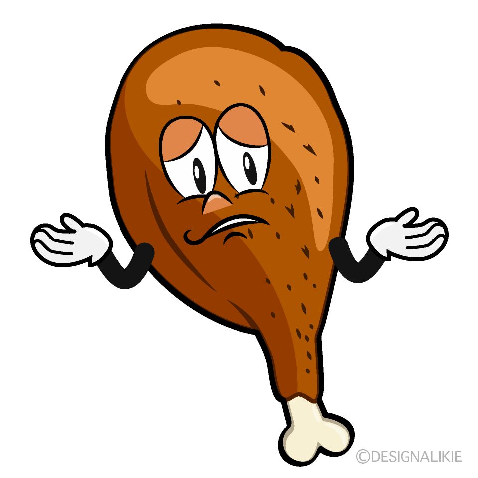 Troubled Fried Chicken Cartoon Character Image