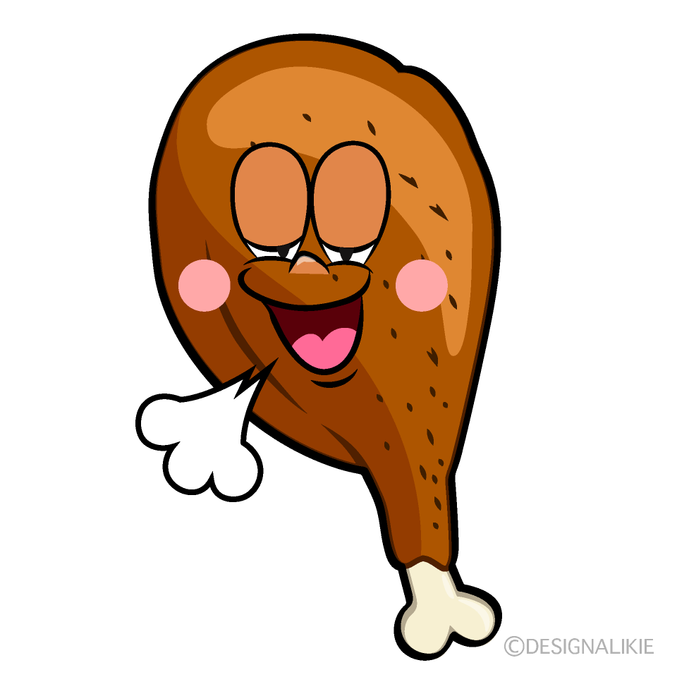 Relaxing Fried Chicken Cartoon Character Image