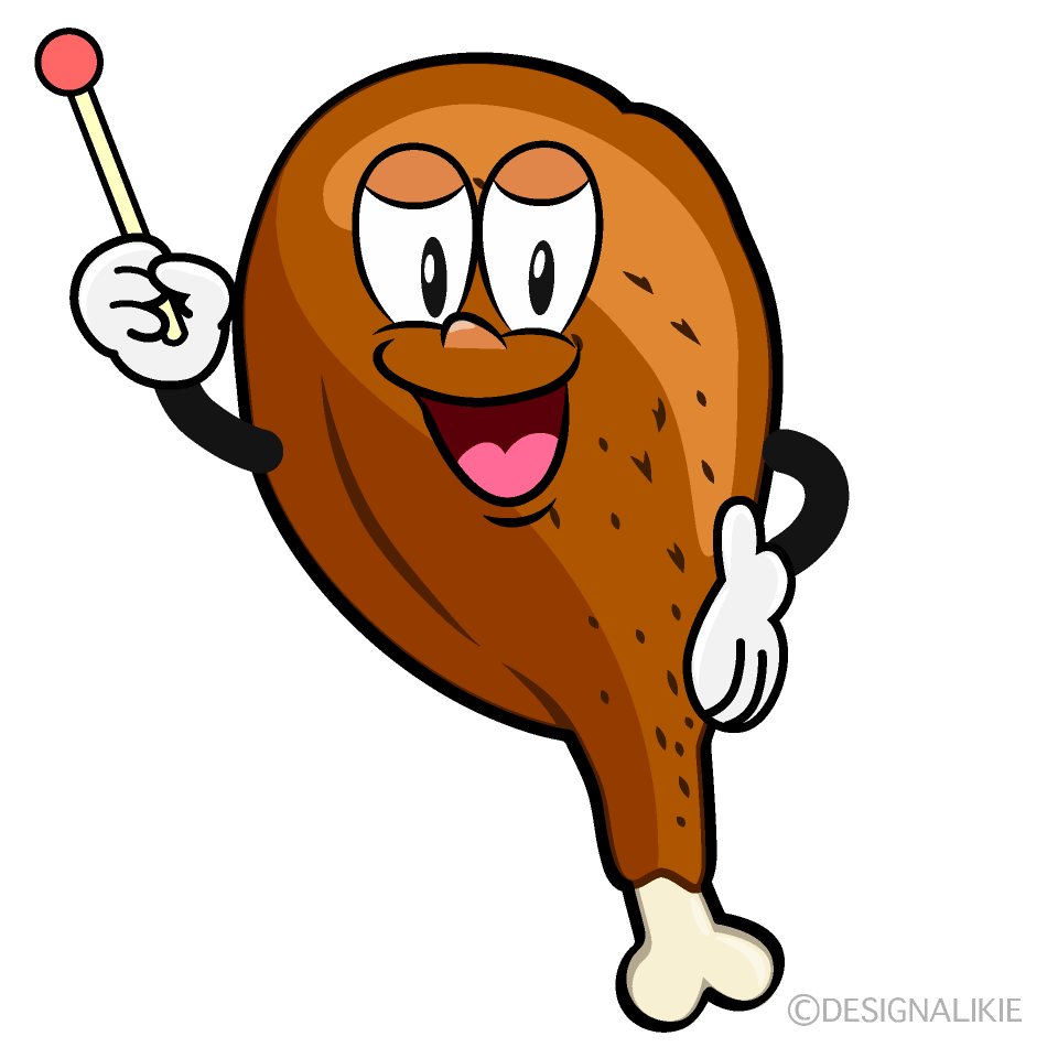 Speaking Fried Chicken Cartoon Character Image