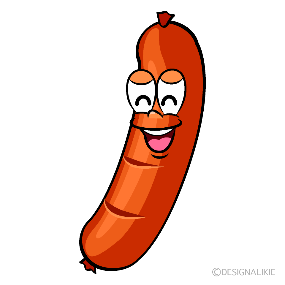 Smiling Sausage Cartoon Character Image