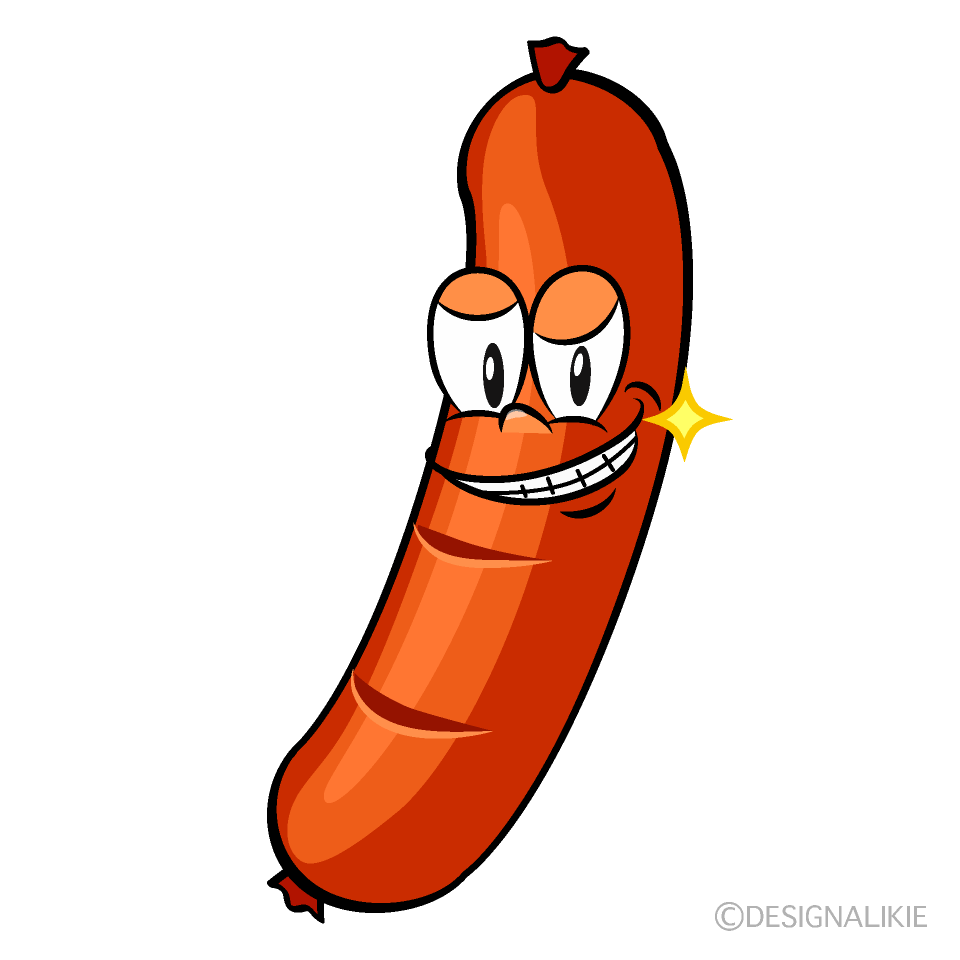 Grinning Sausage Cartoon Character Image