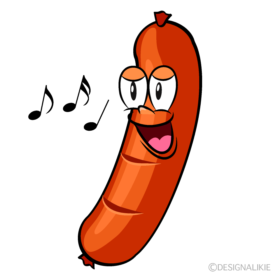 Singing Sausage Cartoon Character Image