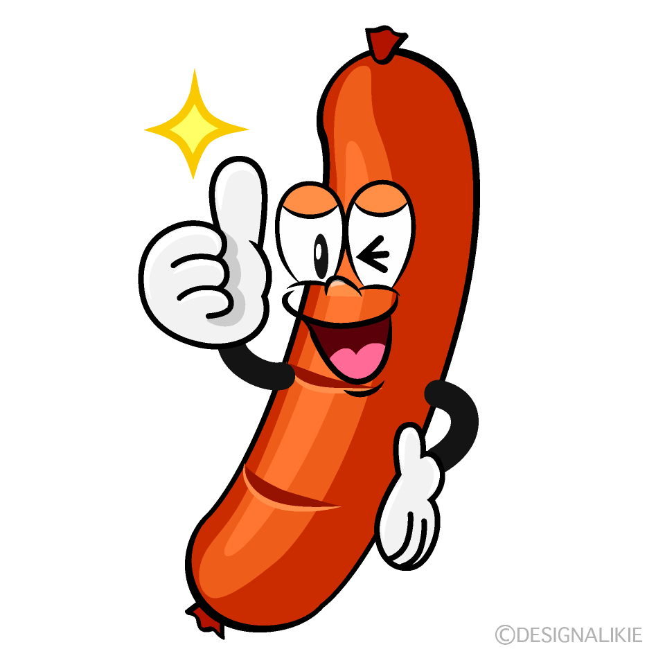 Thumbs up Sausage Cartoon Character Image