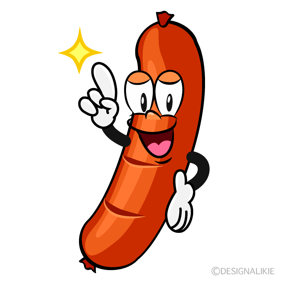 Posing Sausage Cartoon Character Image